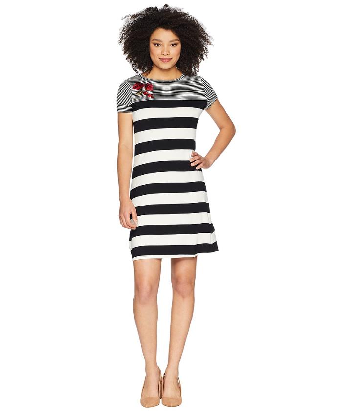 Calvin Klein - Stripe Dress W/ Embroidery