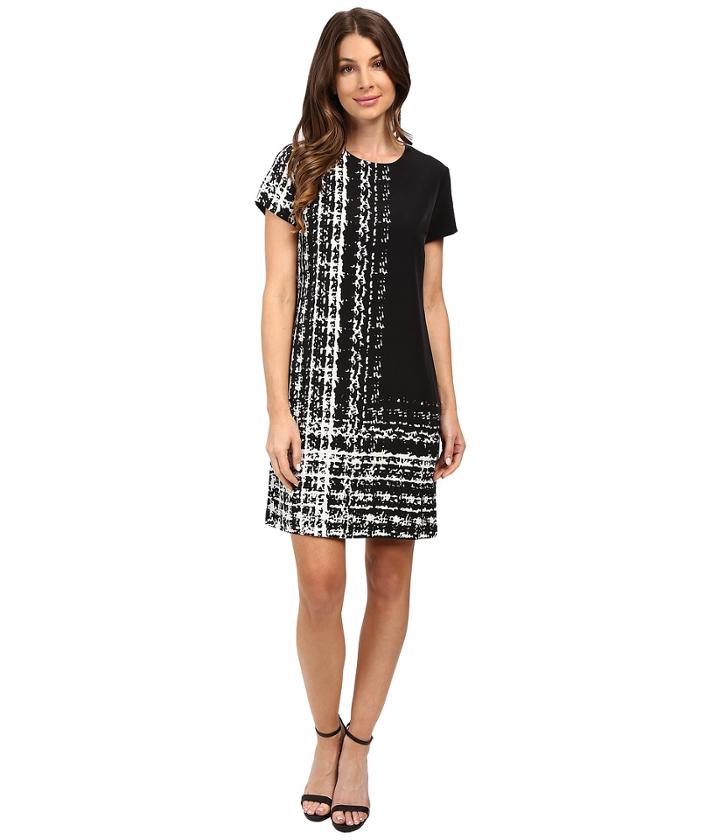 Vince Camuto - Cap Sleeve Textural Track Shift Dress