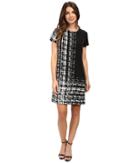Vince Camuto - Cap Sleeve Textural Track Shift Dress
