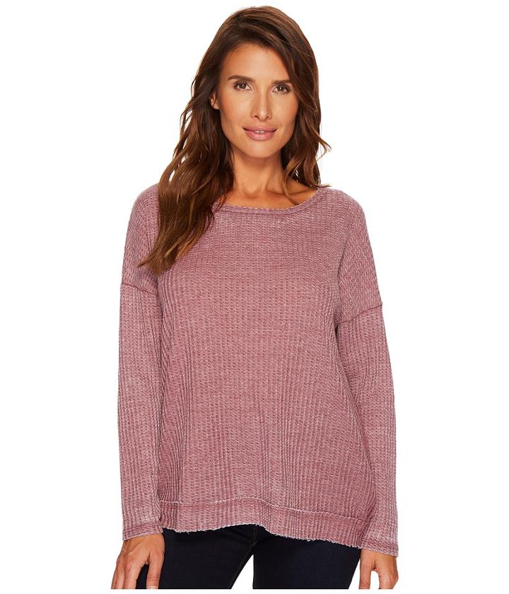 Tribal - Long Sleeve Honeycomb Top W/ Overlayed Back Detail