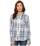 Dylan By True Grit - Fresh White And Denim One-pocket Plaid Luxe Double Cloth Shirt