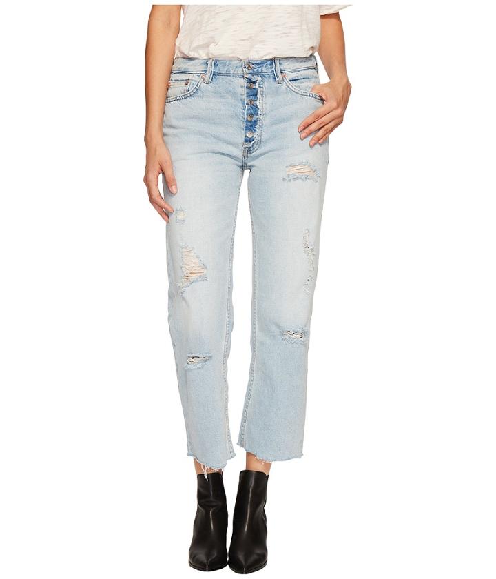 Free People - Rolling On The River Straight Crop In Light Denim