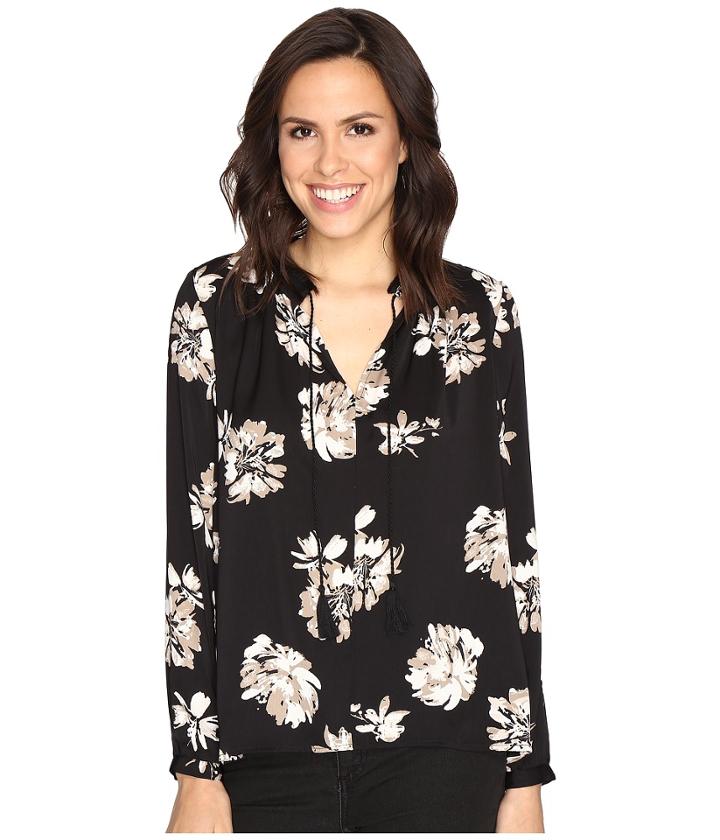 Lucky Brand - Black And White Peasant Top