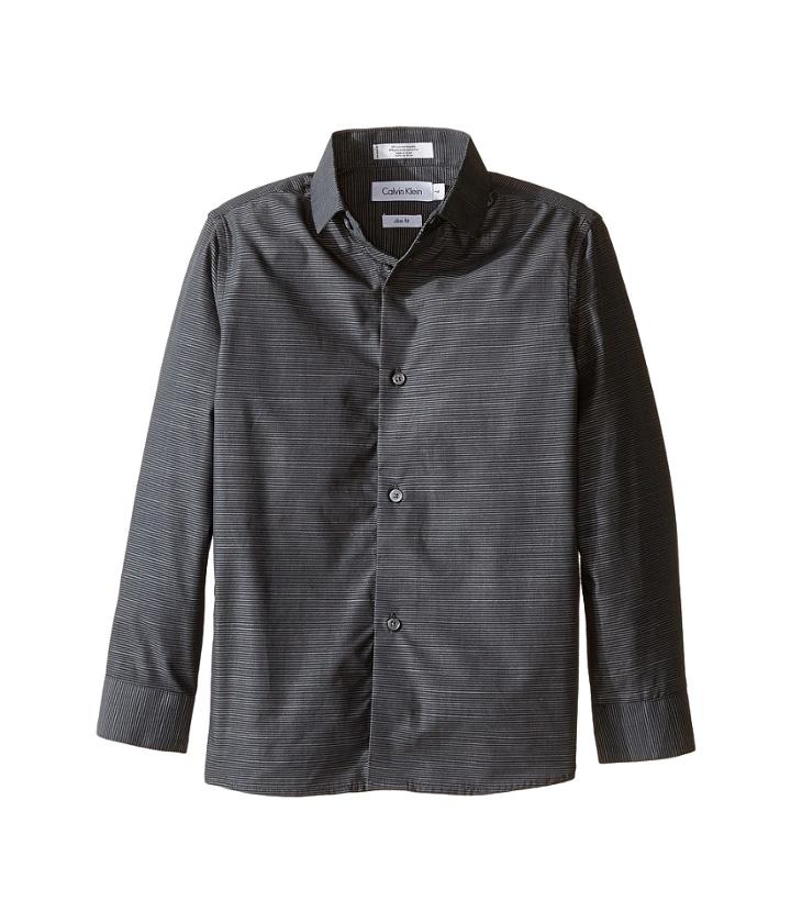 Calvin Klein Kids - Long Sleeve Faded Horizontal Stripe Shirt
