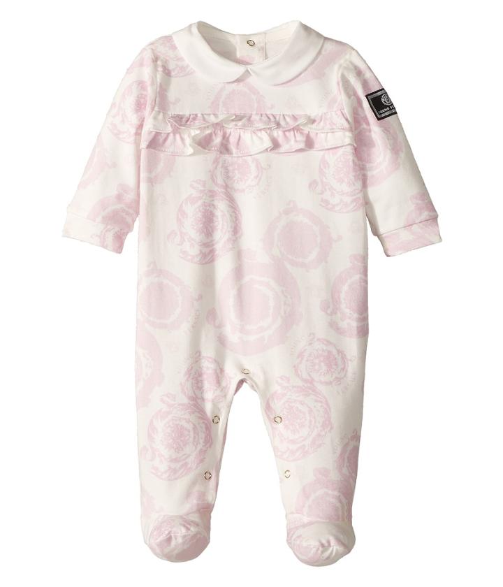 Versace Kids - All Over Barocchino Print Collar Footie