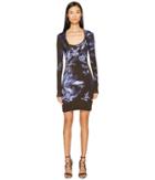 Just Cavalli - Long Sleeve Tulip Heaven Print Jersey Dress