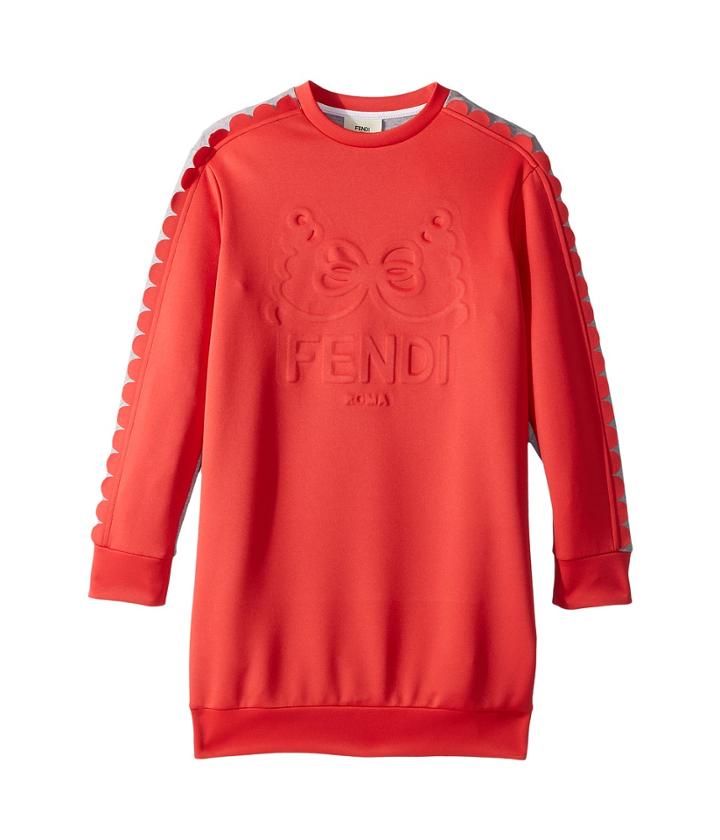 Fendi Kids - Long Sleeve Dress W/ Logo Design On Front