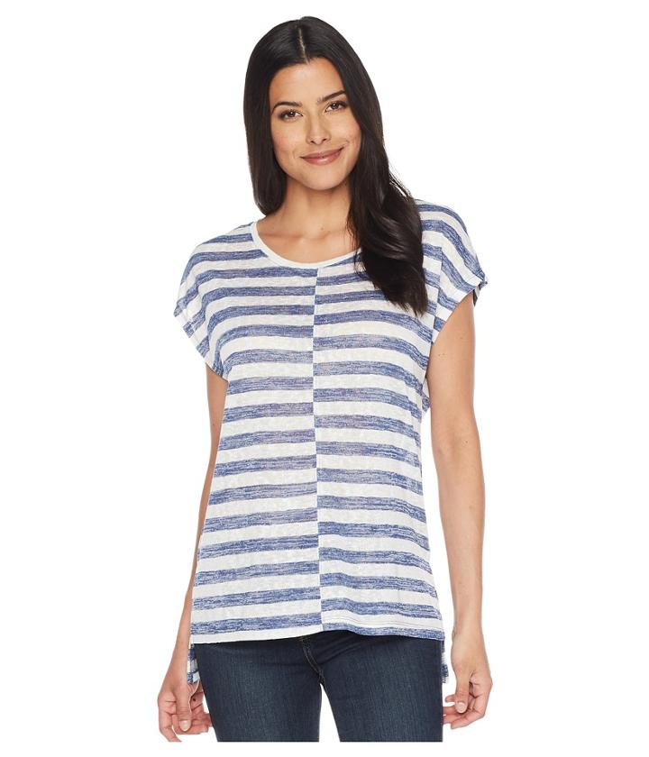 Two By Vince Camuto - Extended Shoulder Stripe Slub Tee