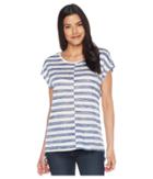 Two By Vince Camuto - Extended Shoulder Stripe Slub Tee