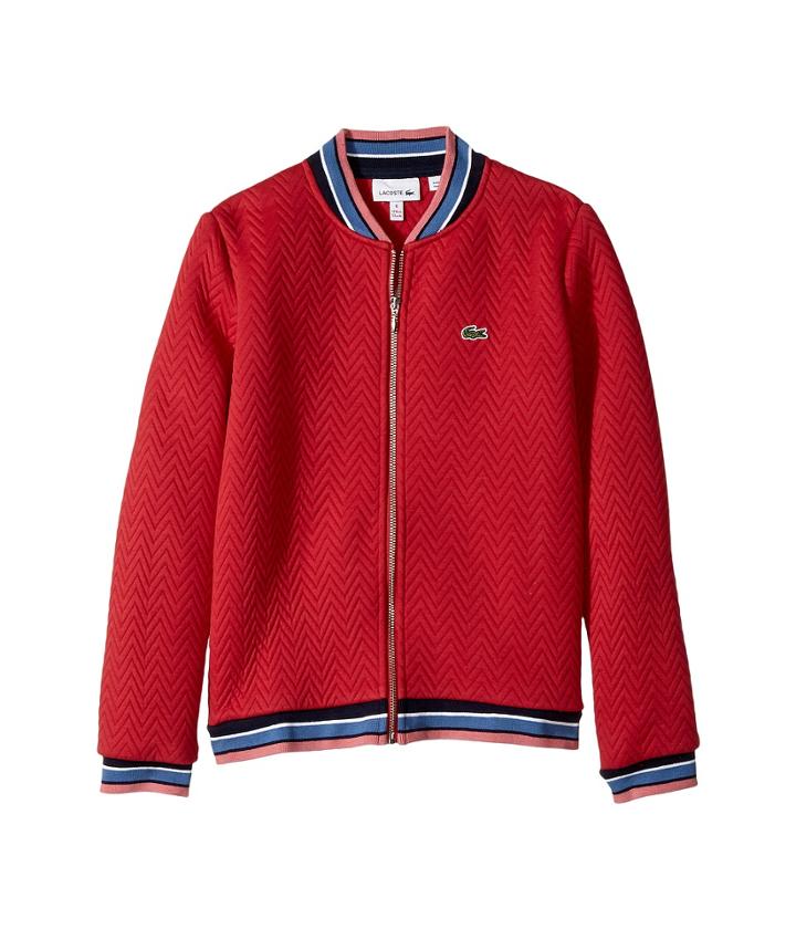 Lacoste Kids - Long Sleeve Full Zip Jacket With Rib Tipping