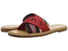 Burberry - Striped Nylon And Leather Slides