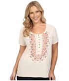 Roper - Plus Size 0428 Oatmeal Heather Henley Top