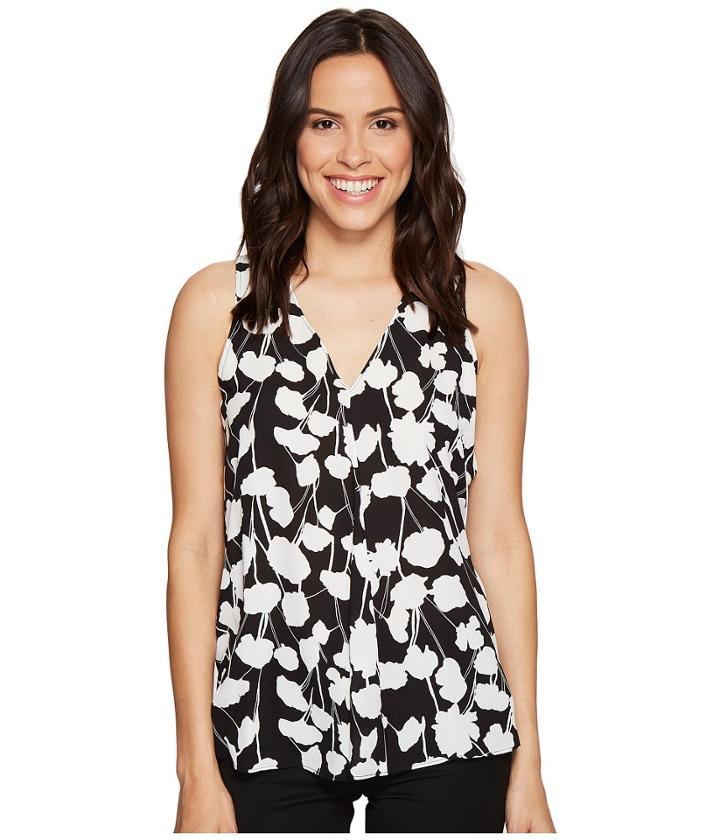 Vince Camuto - Sleeveless Elegant Blossom Drape Front Blouse