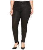 Nydj Plus Size - Plus Size Alina Legging Jeans In Faux Leather Coating In Black Grey Leather Coating