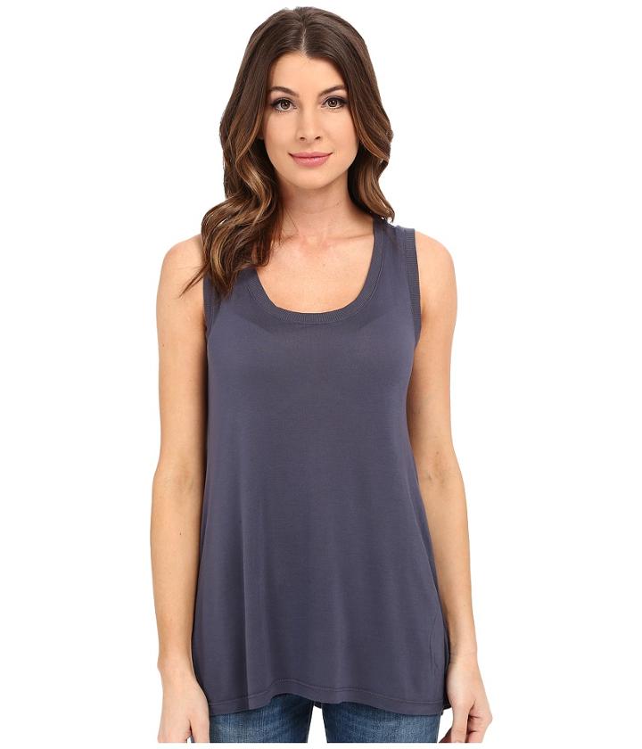 Allen Allen - Hi-low Tank Top W/ Rib Trim
