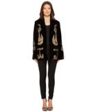 The Kooples - Long Velvet Jacket With Gold Embroidery