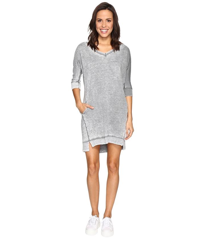 Allen Allen - 3/4 Dolman Sleeve V-neck Dress
