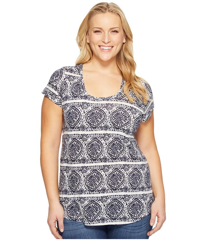 Lucky Brand - Plus Size Geo Striped Tee