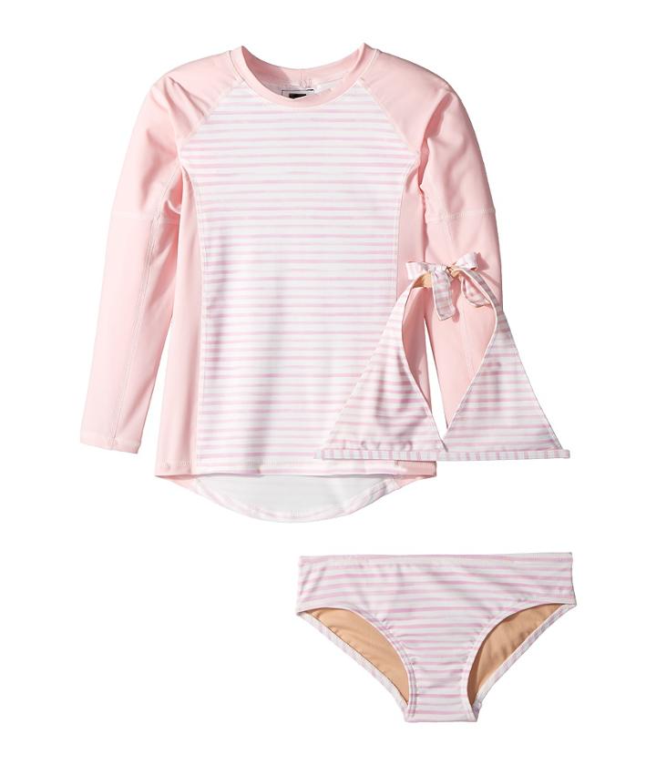 Toobydoo - Sweet Pink Stripe Bikini Rashguard Set