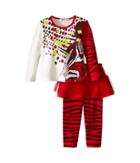 Junior Gaultier - Two-piece Set With Printed Tee And Leggings With Tulle