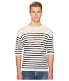 Eleventy - Striped Linen Crew Neck T-shirt