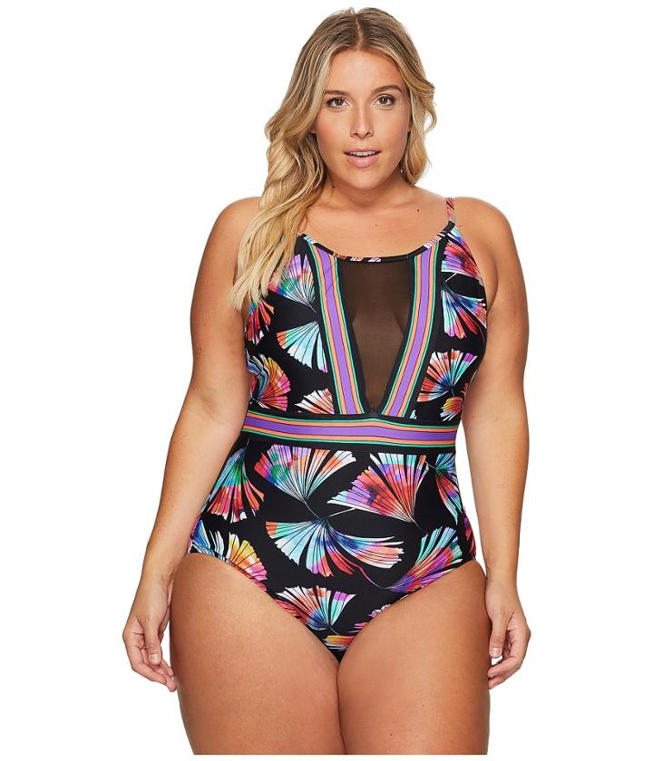 La Blanca - Plus Size Your Number One Fan Hi-neck Plunge Mio