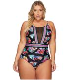 La Blanca - Plus Size Your Number One Fan Hi-neck Plunge Mio