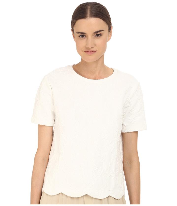 Armani Jeans - Cotton/poly Stretch Flower Jacquard Jumper