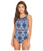 Tommy Bahama - Indigo Cowrie High-neck One-piece Swimsuit