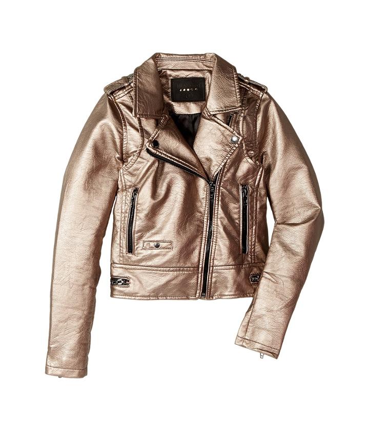 Blank Nyc Kids - Metallic Moto Jacket In Silver Rose