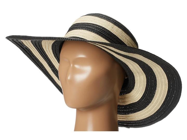San Diego Hat Company Pbl3018 Large Brim Striped Lurex Mixed Braid Floppy