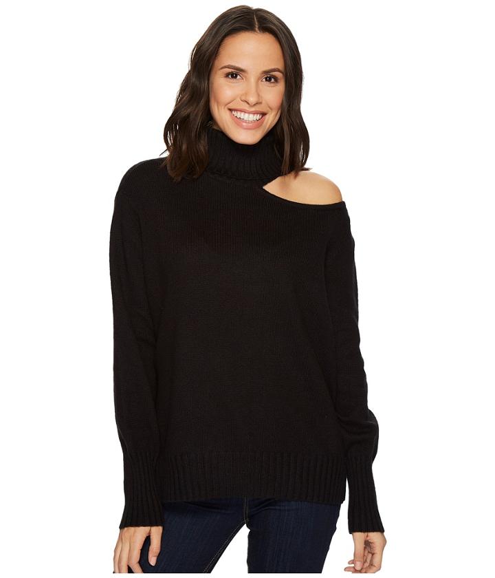Vince Camuto - Long Sleeve Asymmetrical Cold-shoulder Turtleneck Sweater