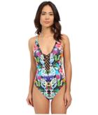 Bleu Rod Beattie - Lush Life Plunge Mio X-back One-piece