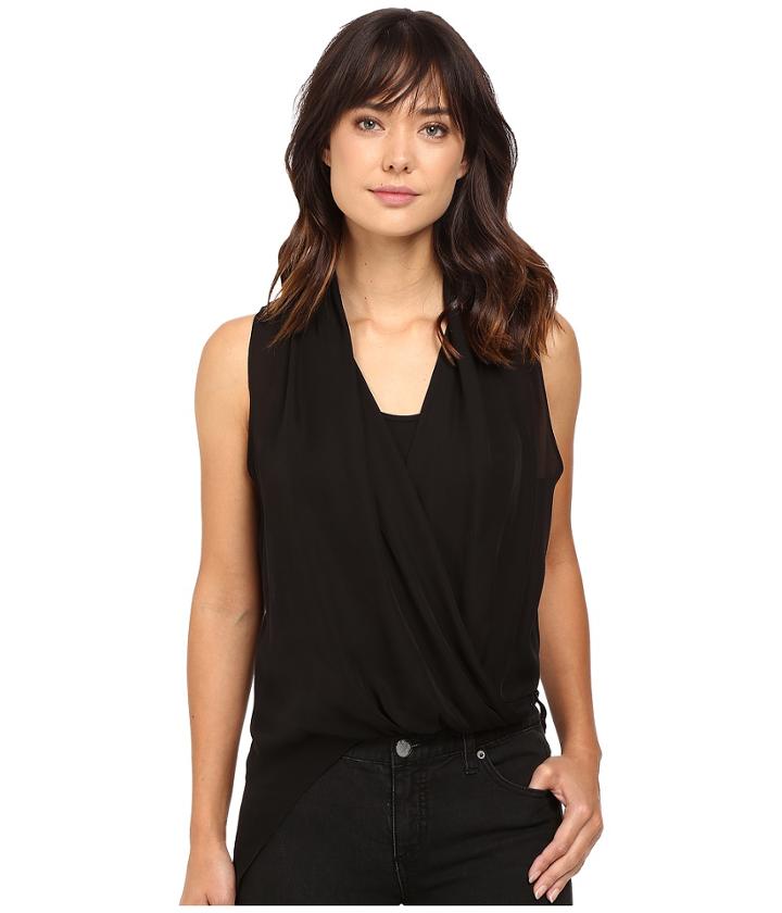 Heather - Silk Side Zip Drape Top