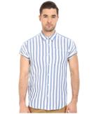 Scotch &amp; Soda - Short Sleeve Shirt In Open Weave With Contrast Inside