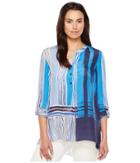 Nic+zoe - Blue Blocks Top