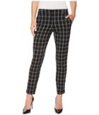 Liverpool - Kelsey Straight Leg Trousers In Novelty Windowpane Print In Black Windowpane
