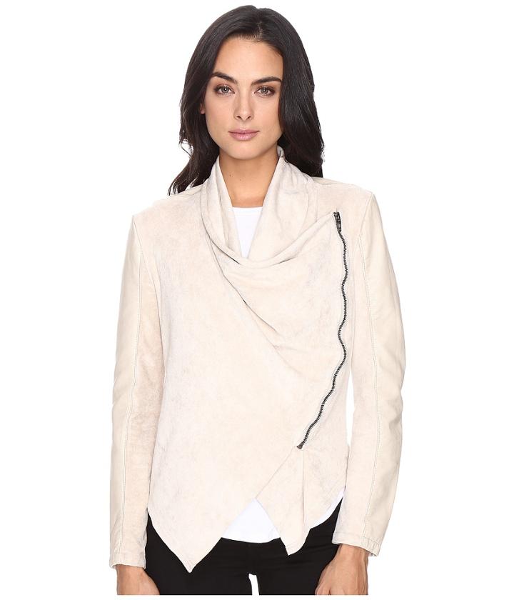 Blank Nyc - Faux Suede Beige Drape Front Jacket In Sunny Days