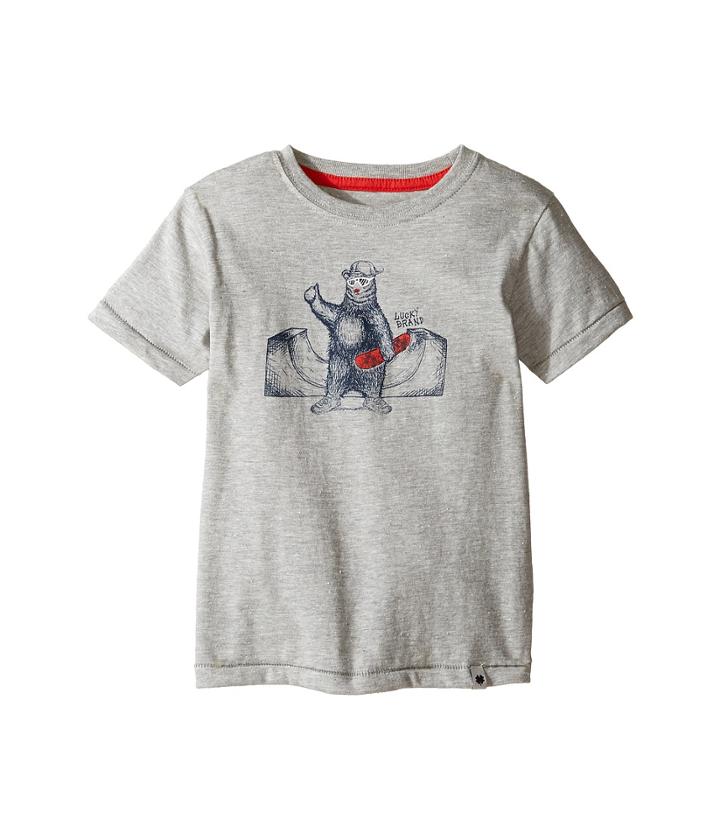 Lucky Brand Kids - Skater Bear Short Sleeve Tee In Fleck Jersey