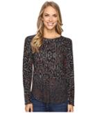 Nally &amp; Millie - Charcoal Animal Print Top