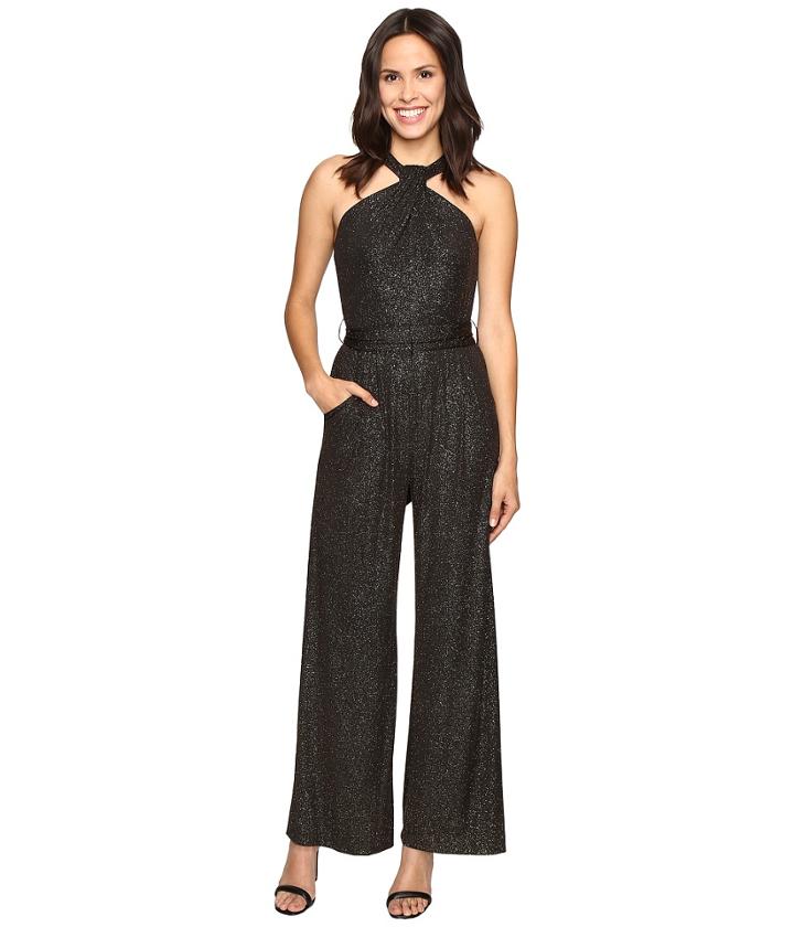 Tahari By Asl - Sparkle Halterneck Jumpsuit With Stretch