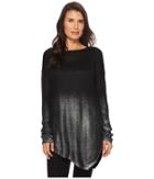 Two By Vince Camuto - Long Sleeve Asymmetrical Hem Foil Ombre Dip-dye Sweater
