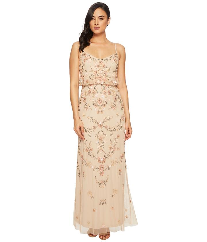 Adrianna Papell - Antique Bead Blouson Bodice Gown