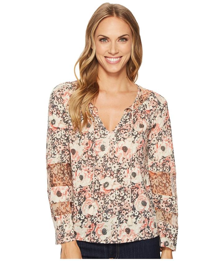 Lucky Brand - Floral Mix Peasant Top