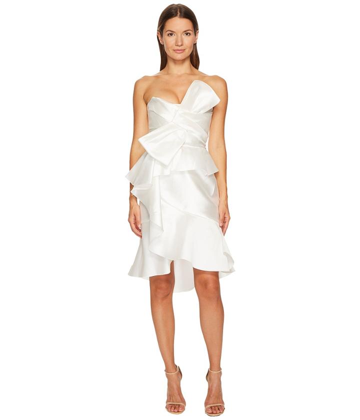 Marchesa - Strapless Mikado Cocktail Bow Dress