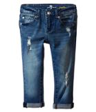 7 For All Mankind Kids - Josefina Five-pocket Skinny Boyfriend Jeans In Red Cast Heritage Blue