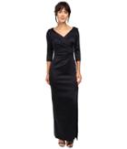 Tahari By Asl - Portrait Collar Long Sleeve Gown