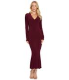 Kamalikulture By Norma Kamali - Long Sleeve V-neck Fishtail Midcalf Dress