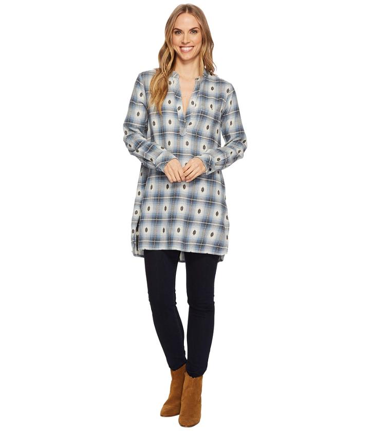 Dylan By True Grit - Jessie Tunic Flannel Plaid 100% Yarn-dye
