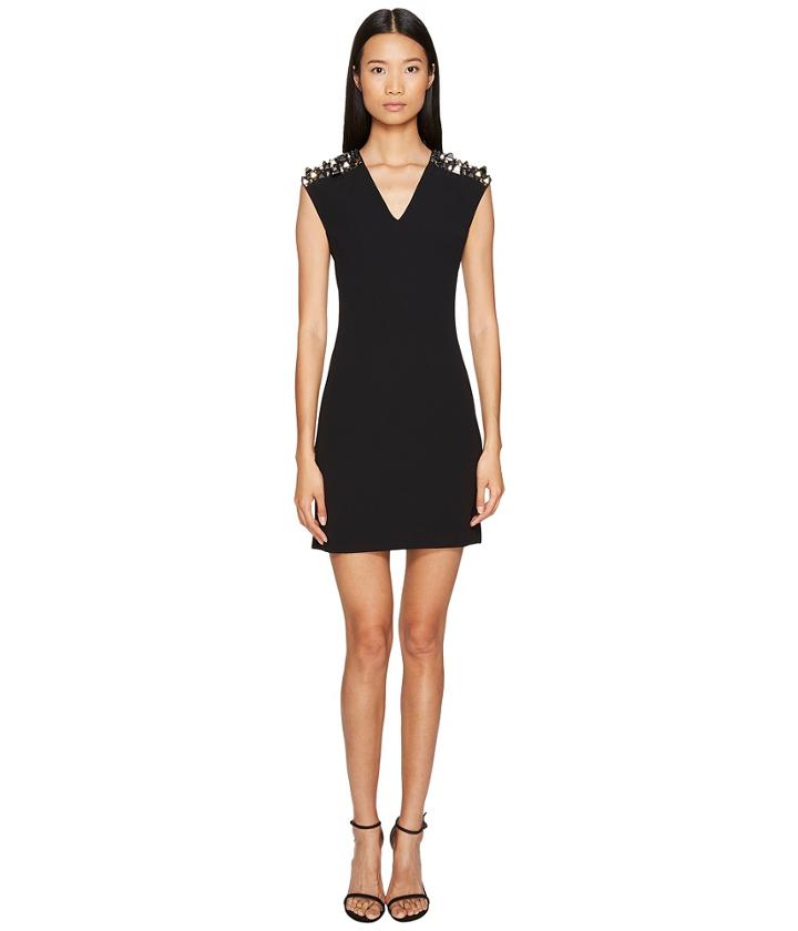Versace Collection - Woven Jeweled V-neck Dress